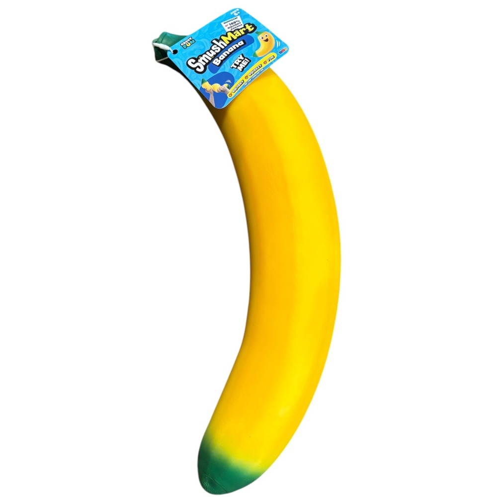 Crazy Fun SmushMart Large Squishy Banana TikTok Viral Fidget Toy Yellow Rare
